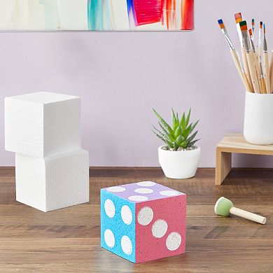 30 Pack Foam Craft Blocks For Modeling, 3 Inch Mini Square Cubes For Sculpting