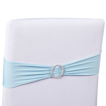 Light Blue Chair Sashes For Wedding, Fits 13.5 To 16.5 Inch Chair Back (50 Pack)