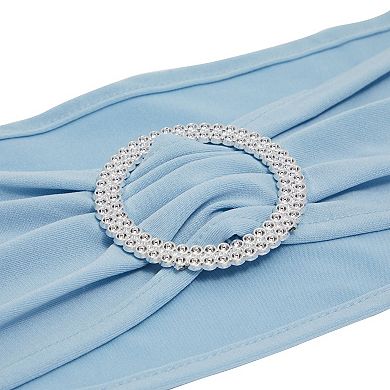 Light Blue Chair Sashes For Wedding, Fits 13.5 To 16.5 Inch Chair Back (50 Pack)