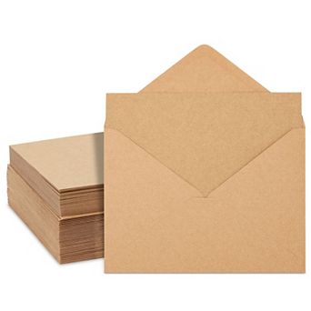 50 Pack Blank Cards And Envelopes 5x7, Kraft Paper A7 Notecards