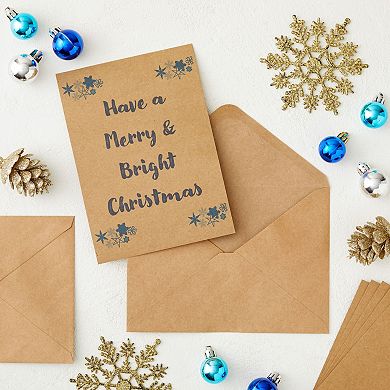 50 Pack Blank Cards And Envelopes 5x7, Kraft Paper A7 Notecards