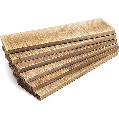 Rustic Style Weathered Reclaimed Wood Bundle For Crafts (3.5x12x0.5 In, 6 Pack)