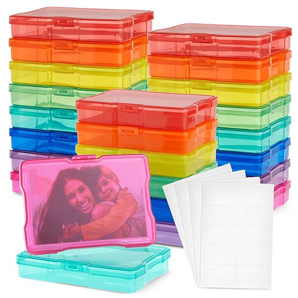 24-pack Photo Storage Boxes For 4x6 Pictures With 40 Blank Labels ...