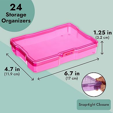 24-pack Photo Storage Boxes For 4x6 Pictures With 40 Blank Labels, Rainbow Color
