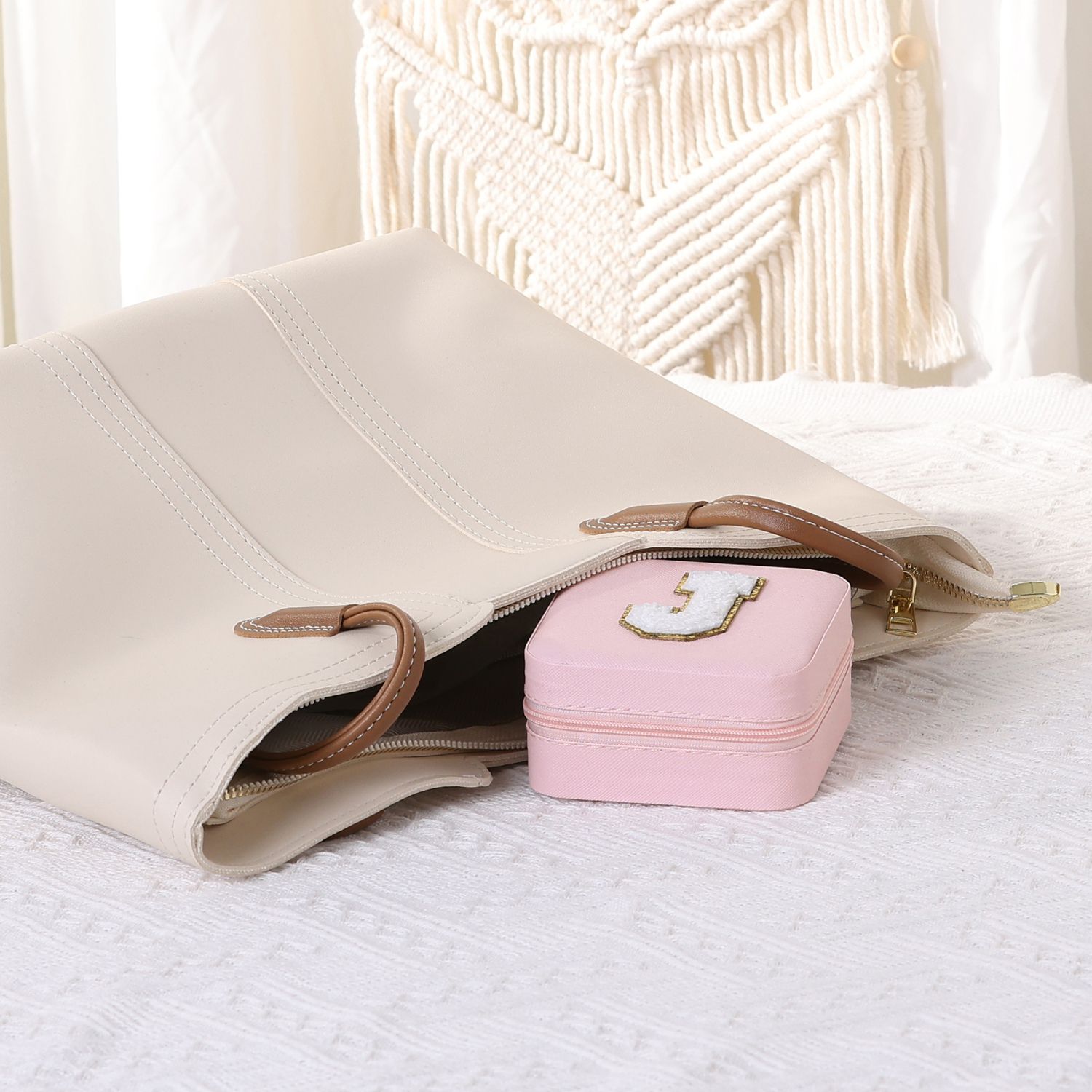 Travel Jewelry Organizer Box With 12 Clear Pouches - PU Leather, Waterproof, Portable Case For Earrings, Necklaces, Rings