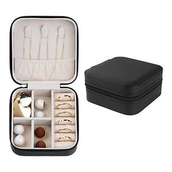 Pu Leather Portable Travel Jewelry Box Organizer Case Storage For Women Girls