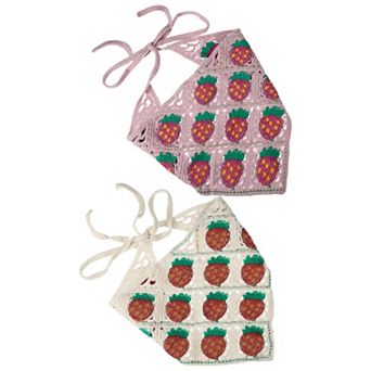 2 pc Crochet Bandanas Floral Crochet Head Scarf For Women Hair Styling Decor