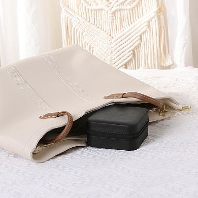 Travel Jewelry Box With Mirror Mini Portable Jewelry Organizer Case Storages