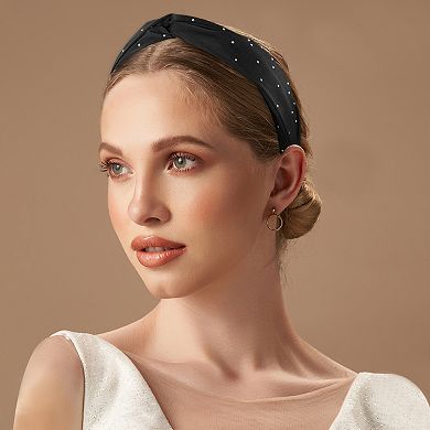 1 Pcs Fashion Faux Diamond Knitted Crossover Headband For Women