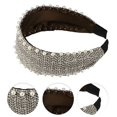 1 Pcs Classic Elegant Wide Pearl Headband For Women