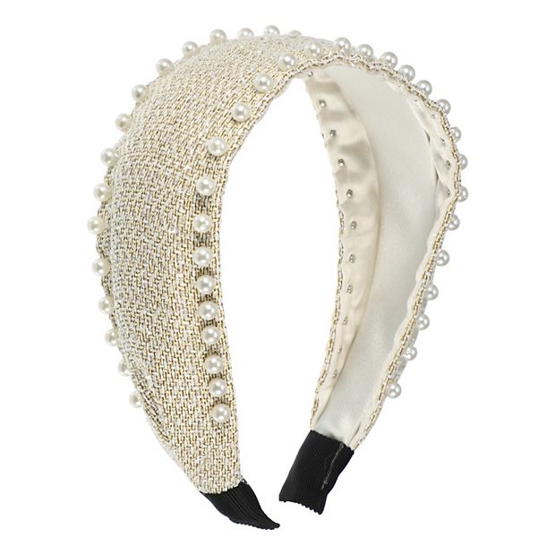 1 Pcs Classic Elegant Wide Pearl Headband For Women display picture 3