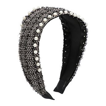 1 pc Classic Elegant Wide Pearl Headband For Women