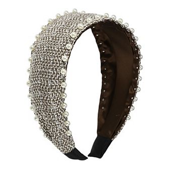 1 pc Classic Elegant Wide Pearl Headband For Women