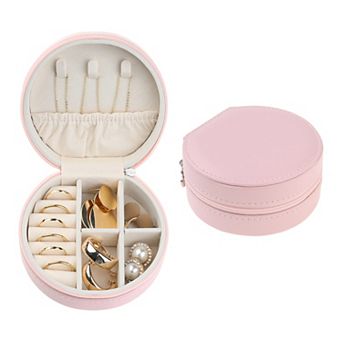 Travel Jewelry Boxs Small Portable Pu Leather Jewelry Organizer Case Storage Display Holder