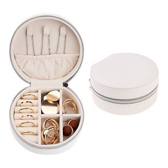 Travel Jewelry Boxs Small Portable Pu Leather Jewelry Organizer Case Storage Display Holder