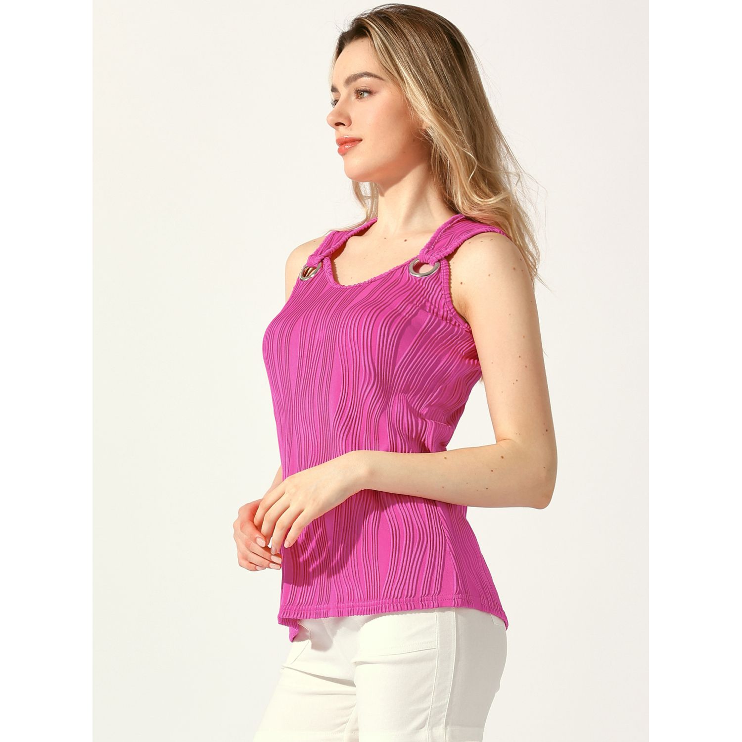thumbnail image 2 of Women Casual Halter Neck Loose Sleeveless Cotton Lnen Tank Top | Lnen Clothes, Clothes, Loose Vest 2 of 10