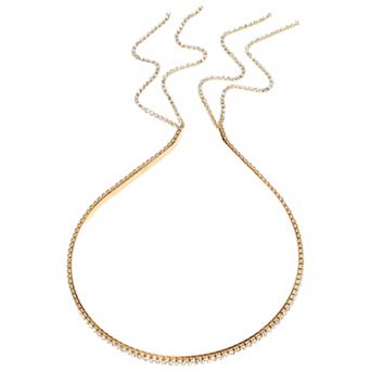 1 pc Fashion Double Row Rhinestone Tassel Headband For Women For Girls Gold Tone