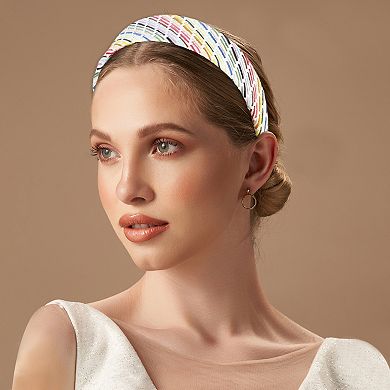 1 Pcs Classic Foam Raffia Straw Headband For Women