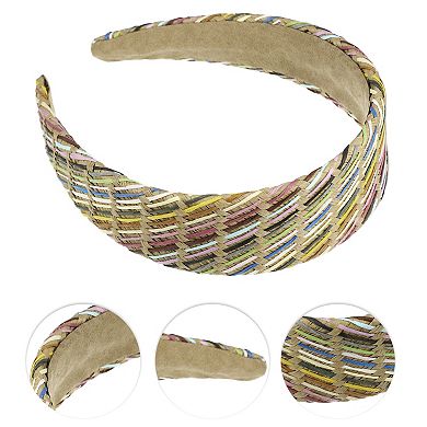 1 Pcs Classic Foam Raffia Straw Headband For Women