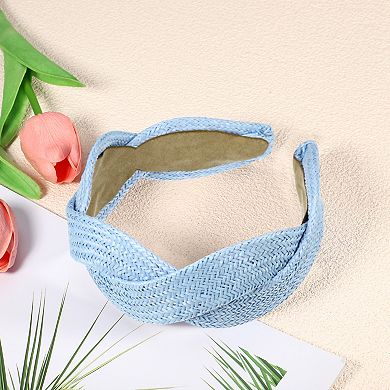 1 Pcs Fashion Straw Wide-side Headband For Women