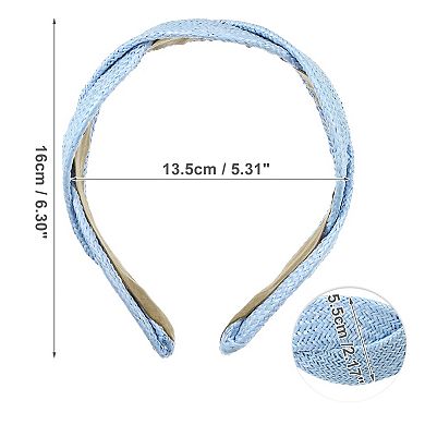 1 Pcs Fashion Straw Wide-side Headband For Women