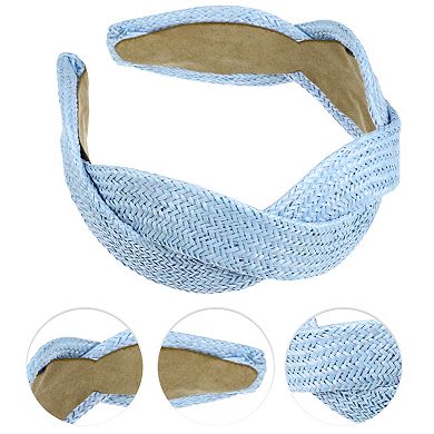 1 Pcs Fashion Straw Wide-side Headband For Women