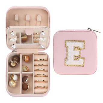 Travel Jewelry Box With Mirror Mini Portable Jewelry Organizer Case Storage Display Holder