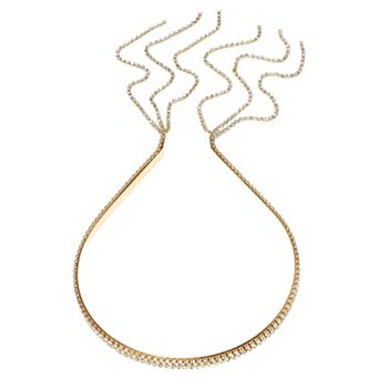 1 pc Fashion Three Rows Rhinestone Tassel Headband For Women For Girls Gold Tone