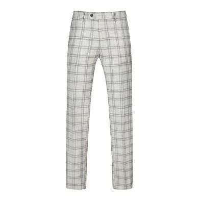 Slim Fit 2pc Grey Check Double Breasted Suit