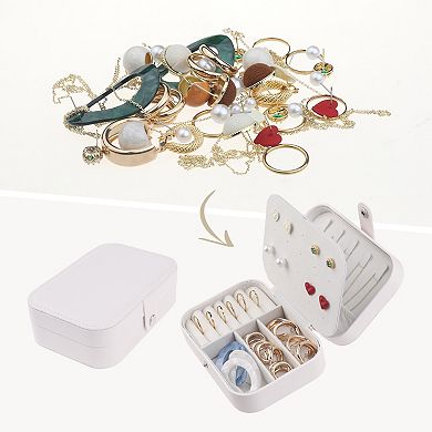 Travel Jewelry Box For Women Leather Jewelry Case Storage Display Holder