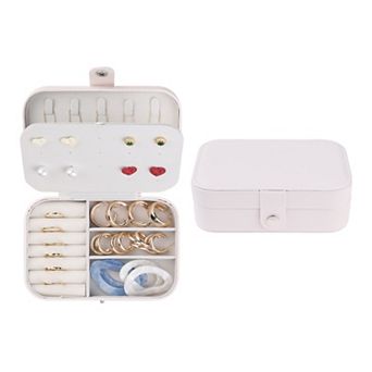 Travel Jewelry Box For Women Leather Jewelry Case Storage Display Holder
