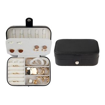 Travel Jewelry Box For Women Leather Jewelry Case Storage Display Holder
