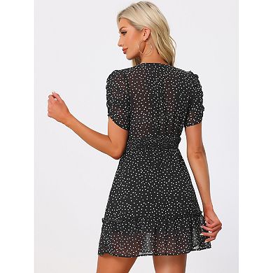 Women's Pleated Ruffle High Neck Dress