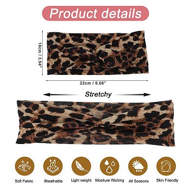 4pcs Wide Headbands Twisted Knot Headbands Elastic Non-slip Headbands For Women Black White Yellow