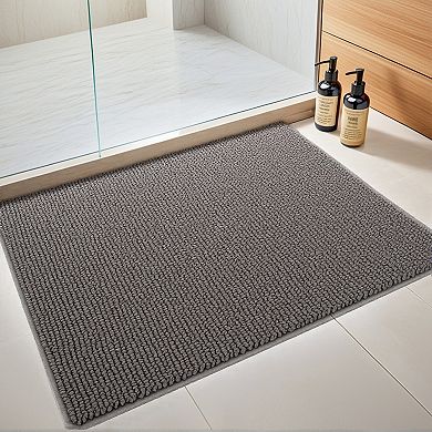 Bath Rugs, Soft Plush & Fluffy Non Slip Extra Thick Microfiber Bathroom Mat, 20" X 32"