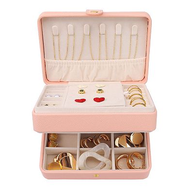 2 Layer Jewellery Box Jewellery Organizer Case With Drawer, Removable Jewellery Storage