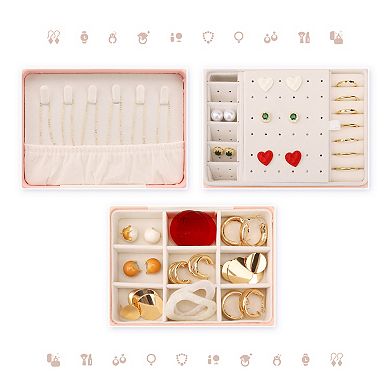 2 Layer Jewellery Box Jewellery Organizer Case With Drawer, Removable Jewellery Storage