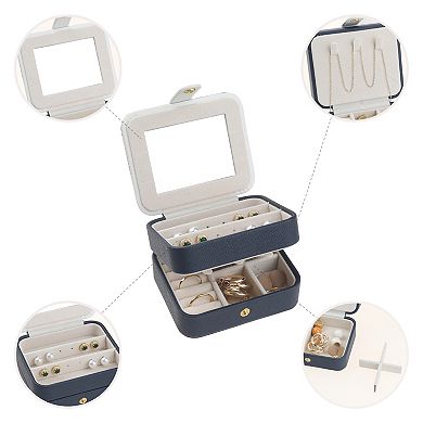 2 Layer Jewellery Box With Mirror Jewellery Organizer Case Storage Display Holder