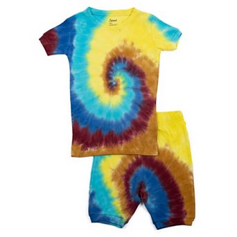Leveret Toddler Two Piece Cotton Short Pajamas Tie Dye Boys