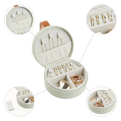 Small Travel Jewelry Box For Women Gift Rings Earrings Storage With Mirror