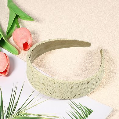 1 Pcs Fashion Flat Raffia Straw Headband For Women