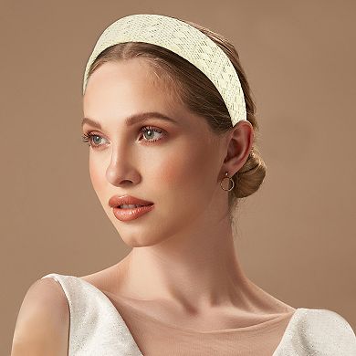 1 Pcs Fashion Flat Raffia Straw Headband For Women