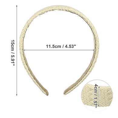 1 Pcs Fashion Flat Raffia Straw Headband For Women