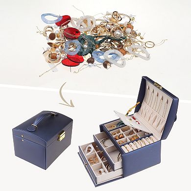 3 Layer Jewellery Box Jewellery Organizer Storage Display Holder With Drawer