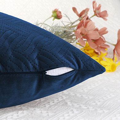 Velvet Knitted Throw Pillow Covers, Pack of 2 Spring Decorative Pillow Cases Square 18" x 18"