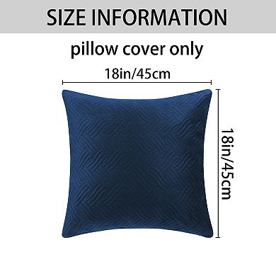 Velvet Knitted Throw Pillow Covers, Pack of 2 Spring Decorative Pillow Cases Square 18" x 18"