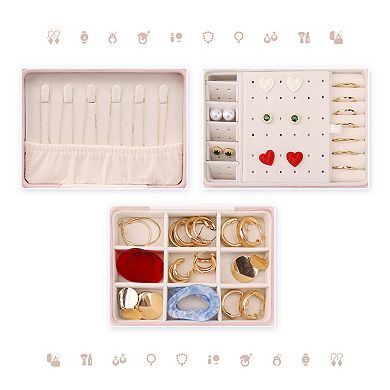 2 Layer Jewellery Box Jewellery Organizer Case Storage Display Holder With Drawer