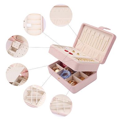 2 Layer Jewellery Box Jewellery Organizer Case Storage Display Holder With Drawer