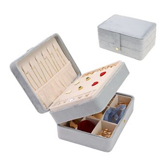 2 Layer Jewellery Box Jewellery Organizer Case Storage Display Holder With Drawer