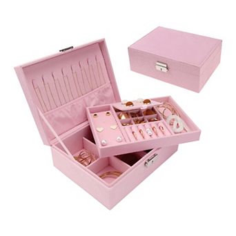 Velvet Jewelry Box For Women 2 Layer Jewelry Display Storage Gift